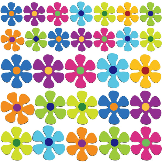 Fridge Magnets 60s Flower Cutout Magnet 48 Pieces - 48 3.9 x 3.9 Inch, 2.2 x 2.2 Inch, 5.1 x 5.1 Inch - magnets