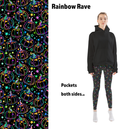 Rainbow Rave Pumpkins Leggings with Pockets - 2X-4X = TC - Apparel