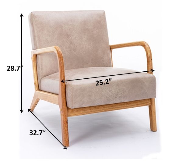Classic Mid-Century Modern Accent Chairs, Open Framed Armchair With Cushioning- Unique Piece Furniture- {{Product type}}