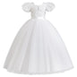 Tulle Princess Gown Ballroom Elegance & Fairy Dance Dresses - White 6-7 Years - dress