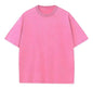 230GSM Unshrinkable Qualified Cotton Vintage Acid Wash T Shirt Pink