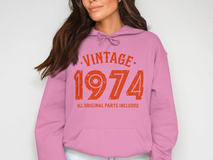 Vintage 1974 All Original Parts Included Design Hoodie- Cloud 16 Clothing Co.- {{Product type}}