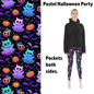 Pastel Halloween Party Cats, Ghosts, and Bats Leggings with Pockets - 2X-4X = TC - Apparel
