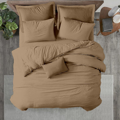 Elegant Comfort 600TC Egyptian Cotton Duvet Set - Queen Size - 10 - Beige Queen with two cases - duvet set