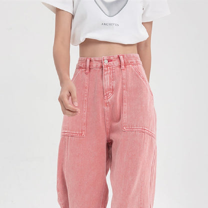 Retro Womens Wide Leg Straight Pants - - Women's Fashion - Women's Clothing - Bottoms - Jeans