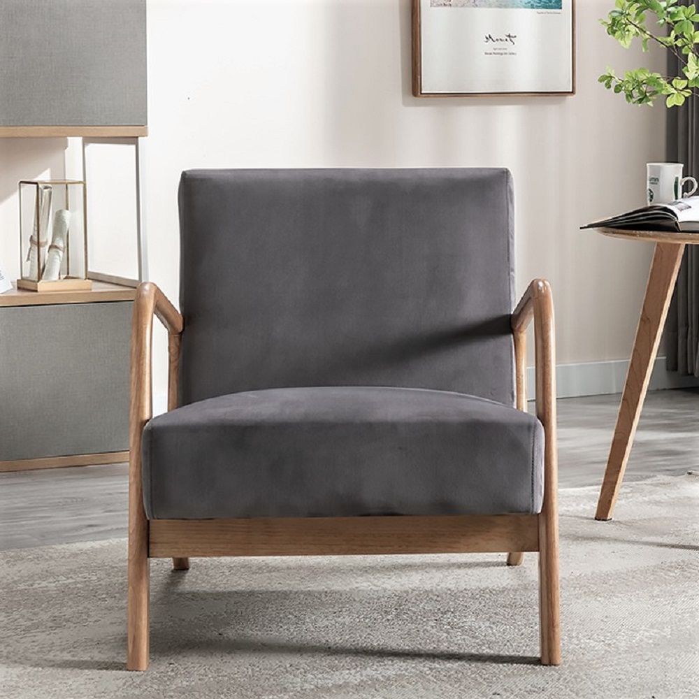 Classic Mid-Century Modern Accent Chairs, Open Framed Armchair With Cushioning- Unique Piece Furniture- {{Product type}}