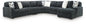 Midnight-Madness - Sectional - Dark Gray 5 Pc. Sectional With RAF Corner Chaise And LAF Sofa - Stationary Sectionals