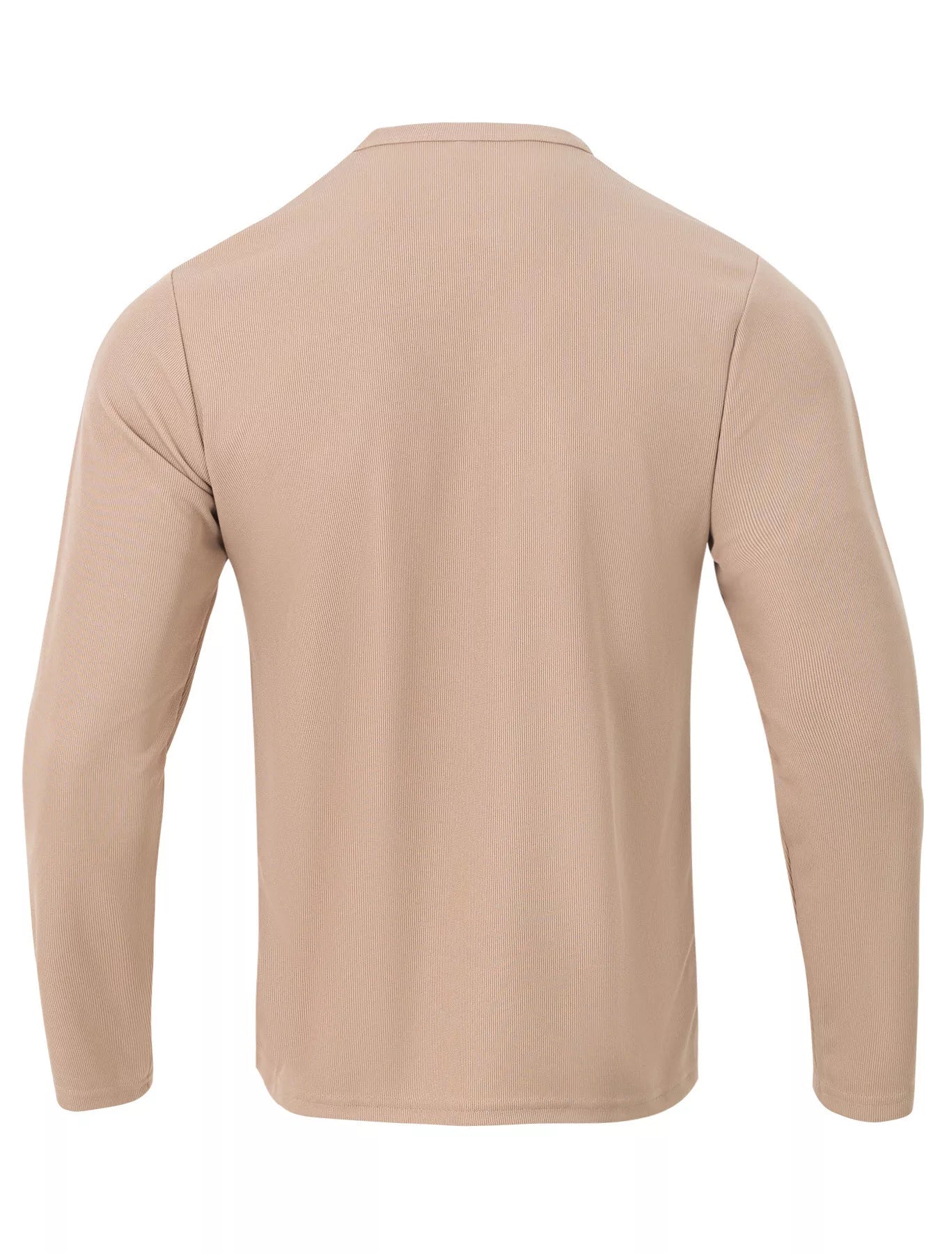 Men's Full Size Casual Long Sleeve Henley T-Shirt Plus Size - -