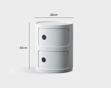 Plastic Round Bedside Table - white - table
