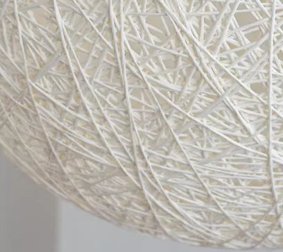 Modern White Rattan Bamboo Ball Ceiling Hanging Light