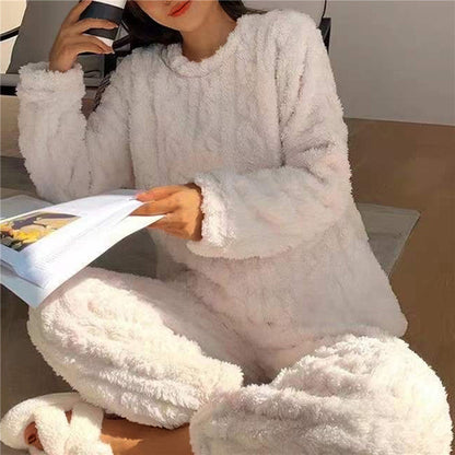 Cozy Womens Fleece Pajamas - Beige One Size - pajama