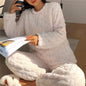 Cozy Womens Fleece Pajamas - Beige One Size - pajama