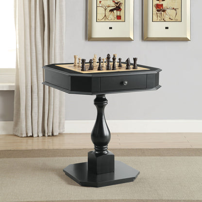 Bishop - Reversible Chess Checker Game Table With Game Tray (Chess Figures Not Included) - Black - Gaming Tables