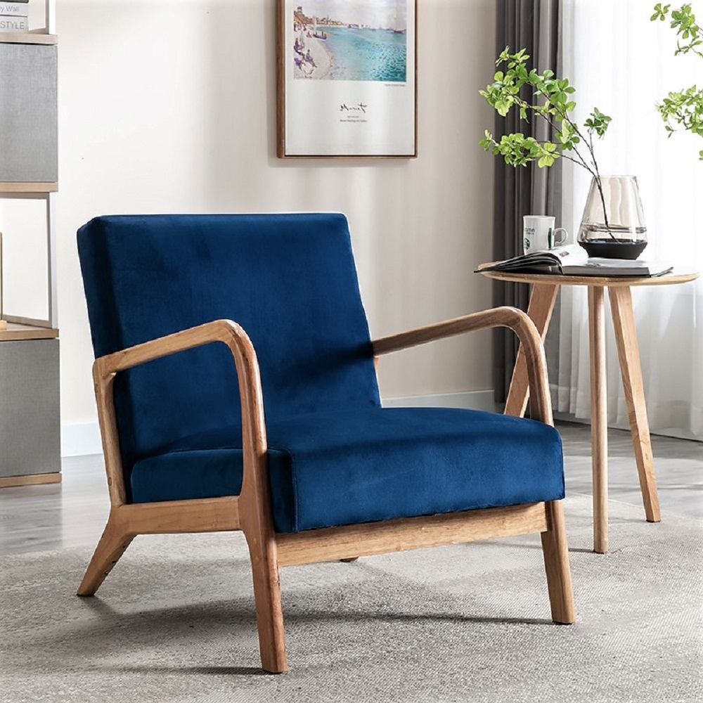 Classic Mid-Century Modern Accent Chairs, Open Framed Armchair With Cushioning- Unique Piece Furniture- {{Product type}}