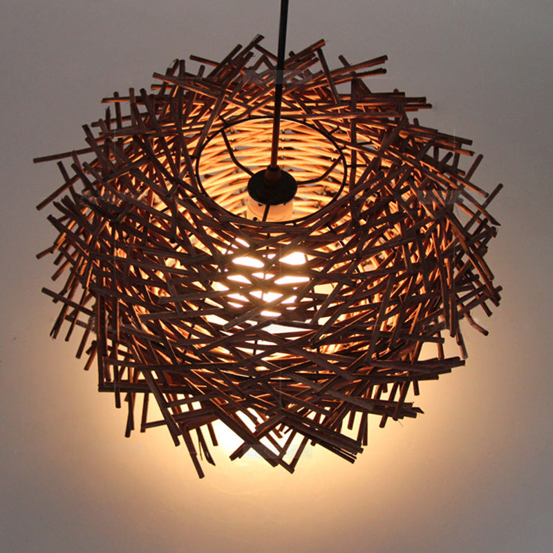 Southeast Asian Rattan Pendant Light - - light