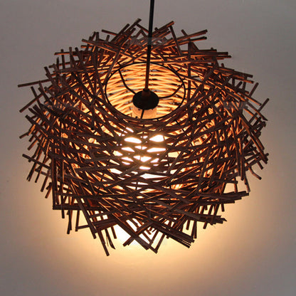 Southeast Asian Rattan Pendant Light - - light