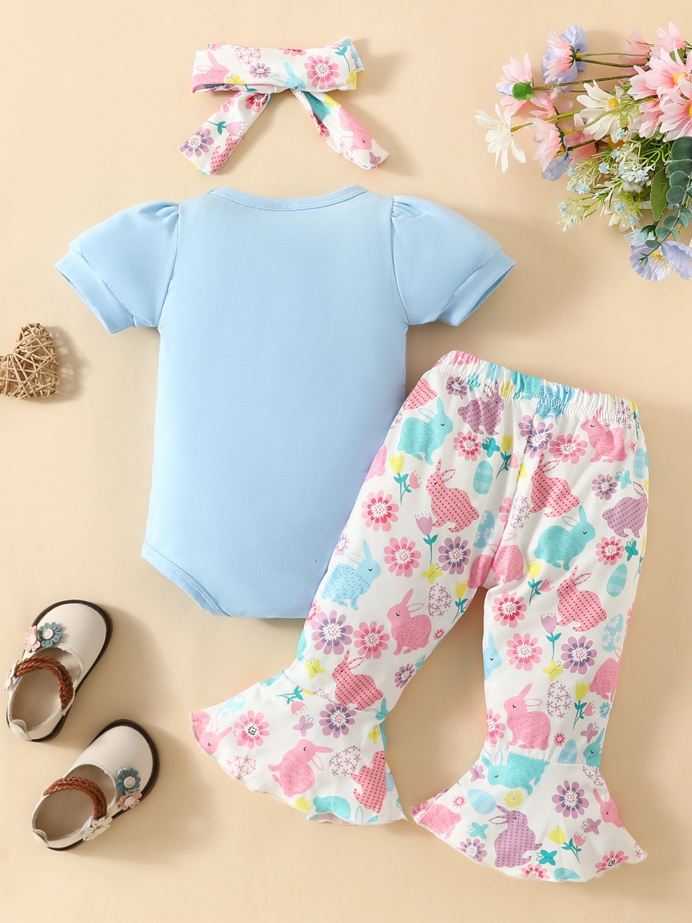 Children's Easter Bunny Graphic and Pants Set with Headband- Shopimist- {{Product type}}