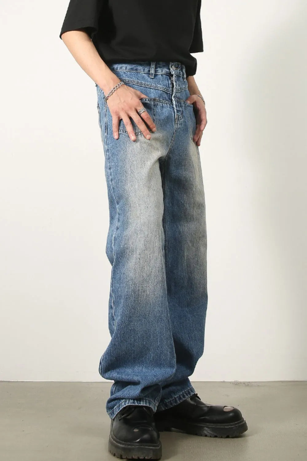 Men's Mid Rise Jeans - -