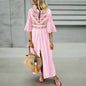 Bohemian Vintage Print Dress v Neck Ruffle Sleeve Split Maxi Long Dress