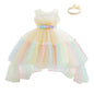 Miipat Princess Tulle Flower Girl Gown with Headband Champagne 18-24M - Champagne 18-24 Months - dress