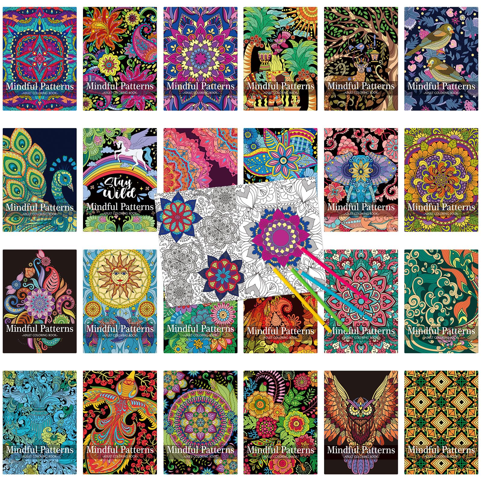 Liliful 24 Pcs Christmas Coloring Books - 24 Mindful - coloring books