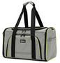 Portable One-Shoulder Folding Pet Carrier Bag - Grey with green border - pet carrier