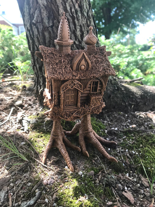 Baba Yaga Hut Statue, Hand Painted Resin Sculpture | Russian Folklore Figurine | Witch House Statue | Fantasy Art for Gothic Home Decor - -