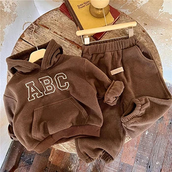 Hoodie and Pant 2PC Infant Fleece Clothes brown