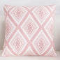 Solid Color Geometric Cushion Cover, Pink Decorative Sofa Cushion Cover light pink white