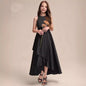 Girls Black Sleeveless Irregular Dress 11-12