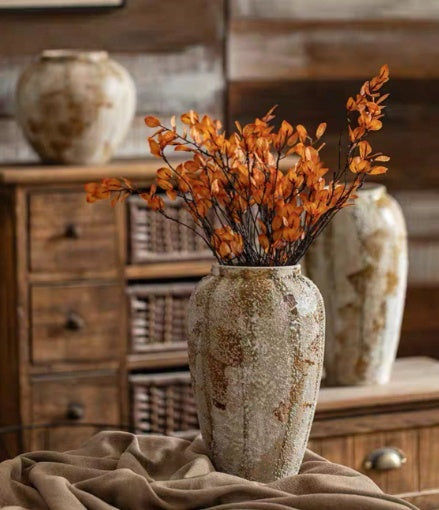 Chinese Wabi-Sabi Style Ceramic Vase Decor - - Vases