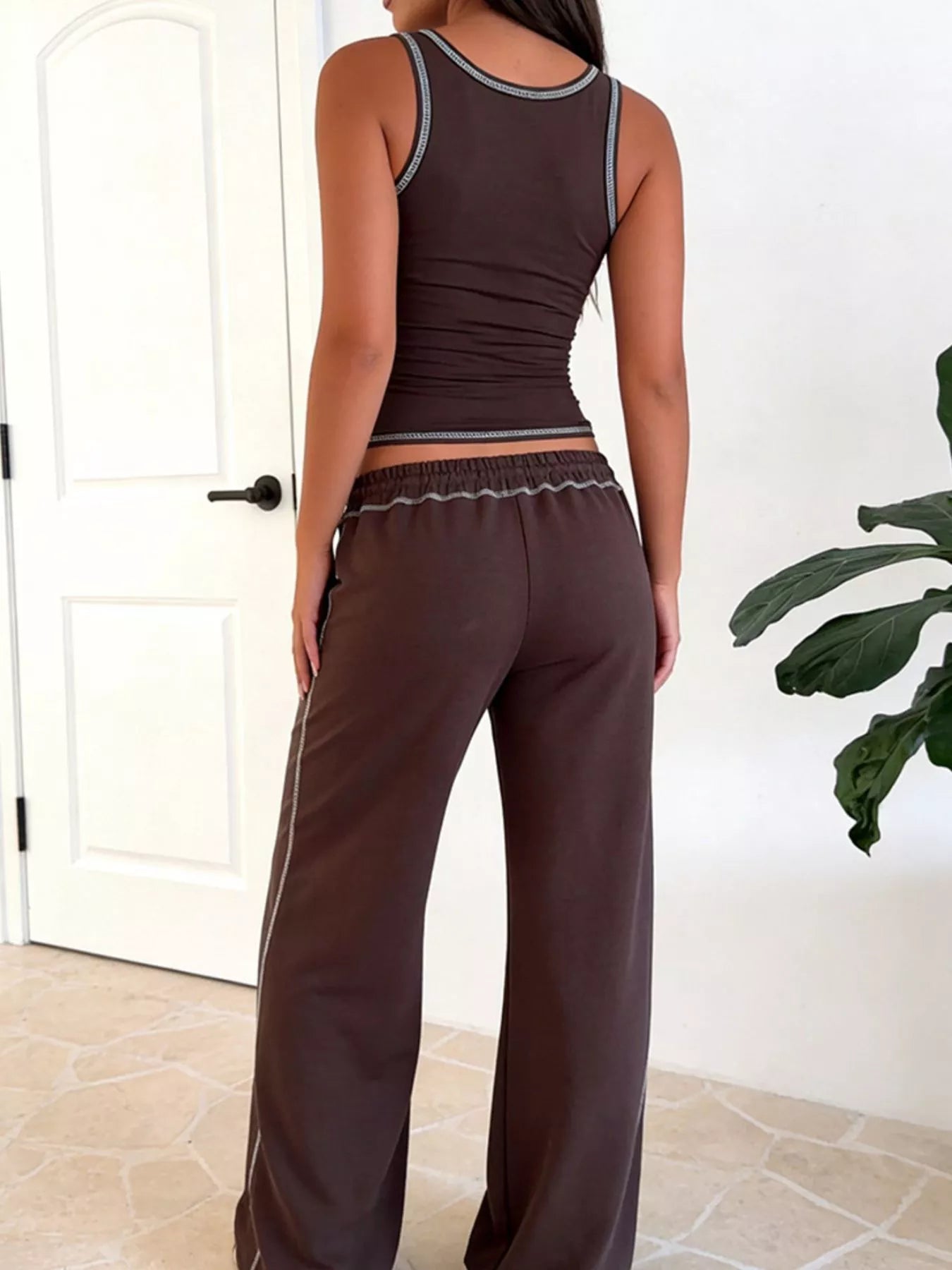 Scoop Neck Tank Top and Drawstring Pants Set- Shopimist- {{Product type}}