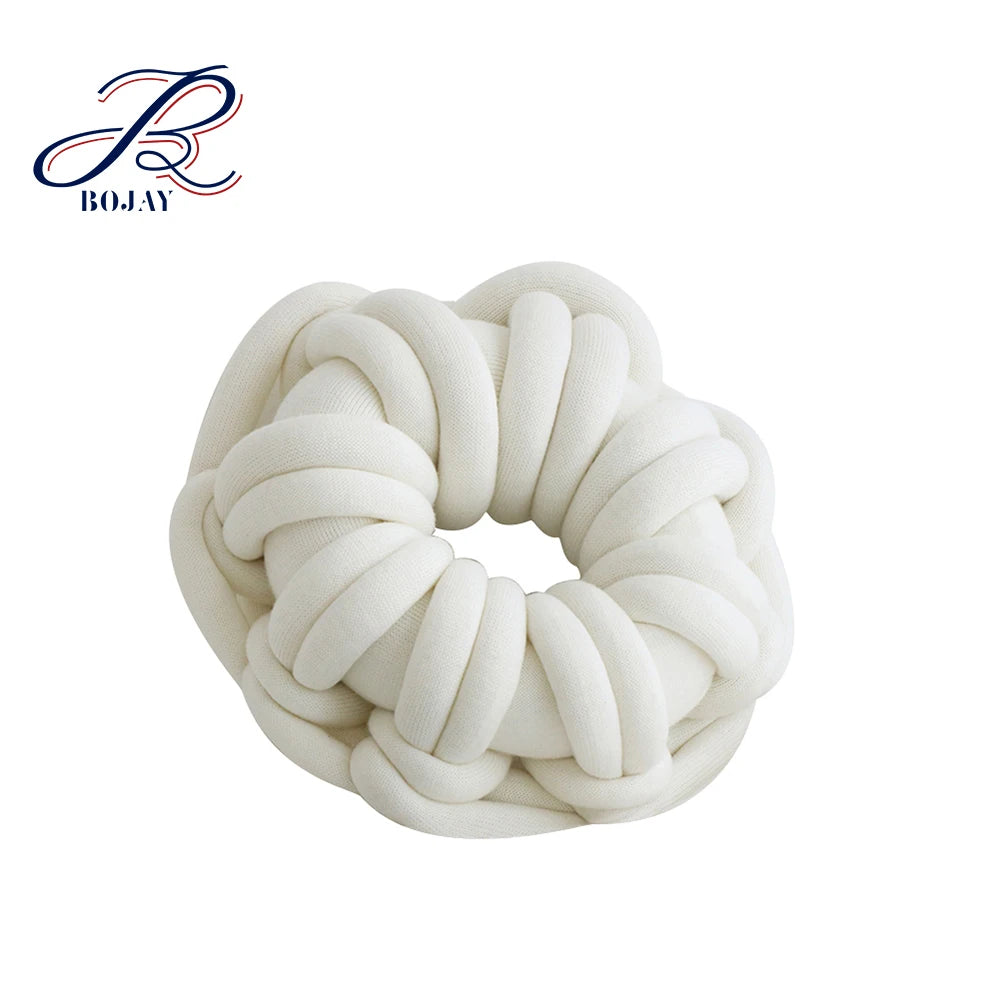 Round Solid Chunky Throw Pillow Knot Cushion Decorative Pillow