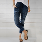 FlexiFit High Waist Womens Jeans - Dark blue1 L - Women's Fashion - Women's Clothing - Bottoms - Jeans