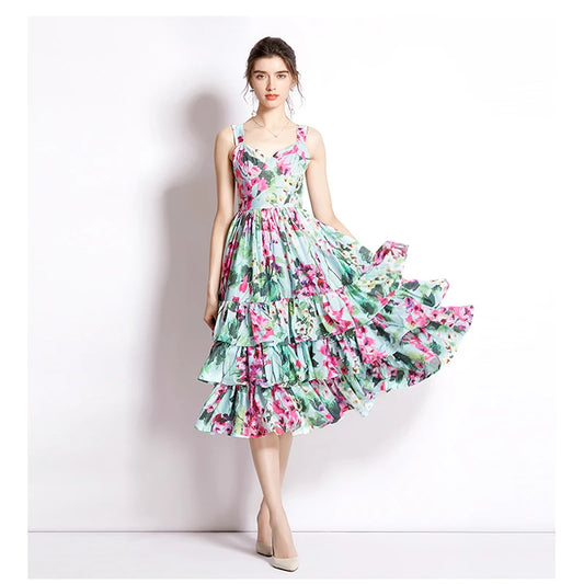 Womens Casual Floral Summer Dress