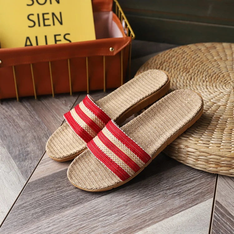 Fashion Indoor Flip Flops Ladies Shoes Womens Sandals Slippers Linen