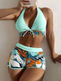 VigoBreviya Print Tied Halter Swimwear Women High Waist Print5 Large