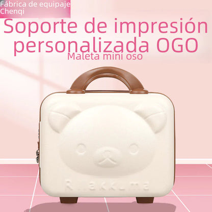 Luxury Cartoon Bear Travel Suitcase for Kids (14-Inch) Kia Day Design