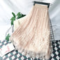 Net Yarn Fairy Puff Mid-Length Skirt for Ladies