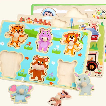 Baby Montessori Wooden Puzzle Board - Kia Day Design