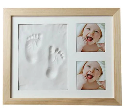 Cherished Moments: Baby Hand & Footprint Kit with Solid Wooden Frame