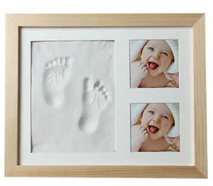 Cherished Moments: Baby Hand & Footprint Kit with Solid Wooden Frame White 28*23*2cm