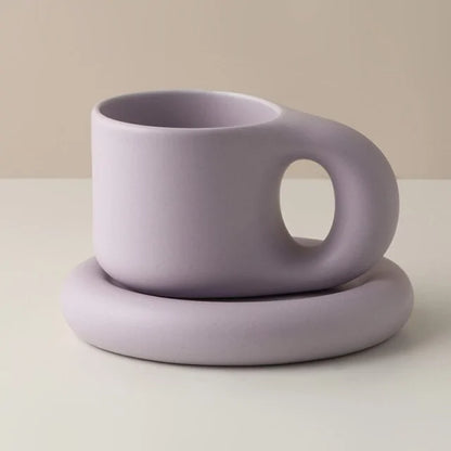 Creative Handmade Flower Coffee Cup purple