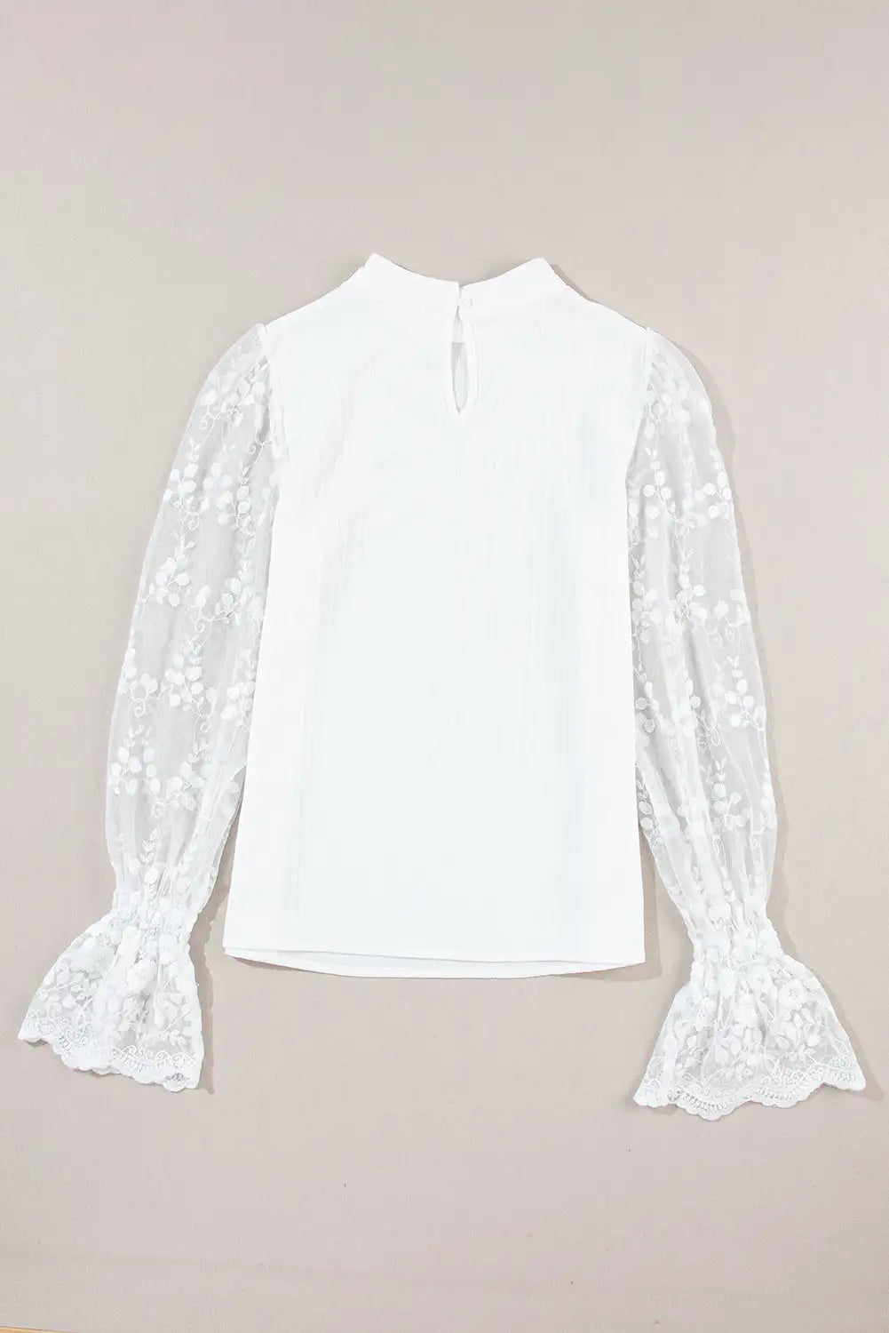 White Blouse with Contrast Lace