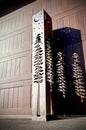 4-Sided Night Sky Pine Tree Solar Pillar - Steel - 48-inch - NEW Raw Steel - Luminary
