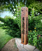 4-Sided Night Sky Pine Tree Solar Pillar - Steel - 48-inch - NEW Rusted & Clear-coated - Luminary