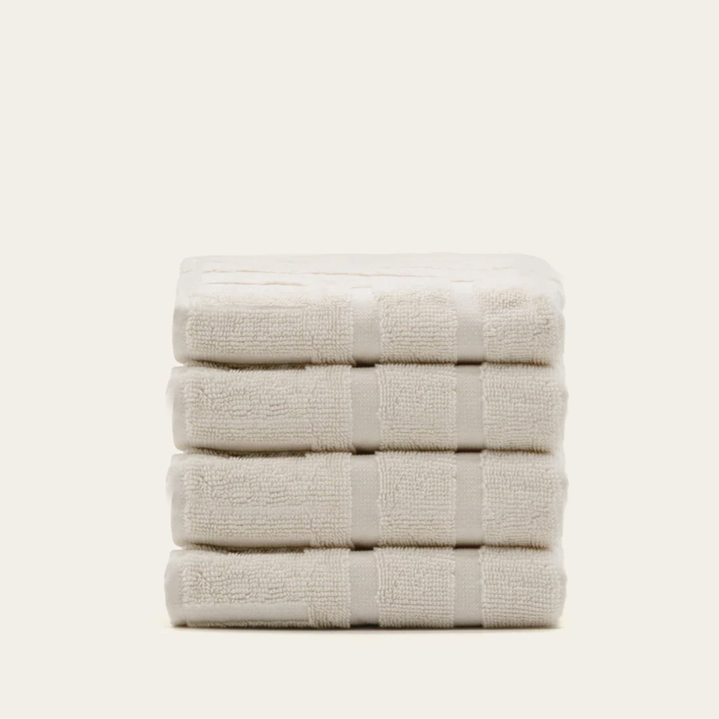 Capri Australian Cotton Towels - Ecru Washcloths (Set of 4) - Home- Bath