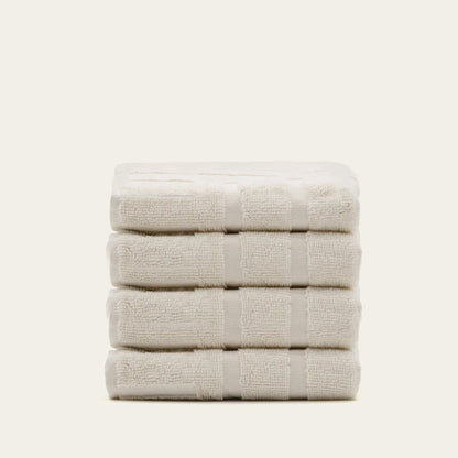 Capri Australian Cotton Towels - Ecru Washcloths (Set of 4) - Home- Bath