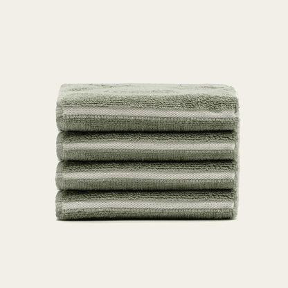 Deia Australian Cotton Towels - Sage & Ecru Washcloths (Set of 4) - Home - Bed