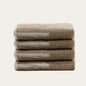 Sorrel Australian Cotton Towels - Tan & Ecru Washcloth (Set of 4) -